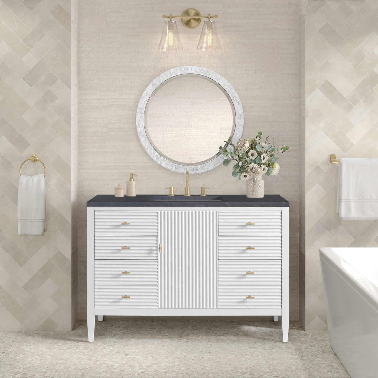 James Martin 48" Myrrin Vanity, W/ 3CM Top
