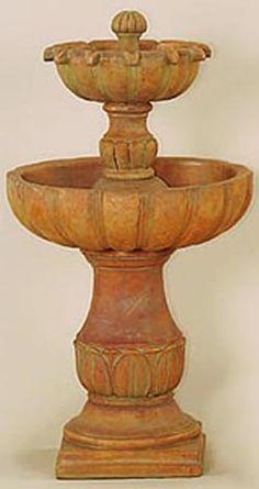 Urbino Tall Two Tier Cast Stone Outdoor Garden Fountain Fountain Tuscan 