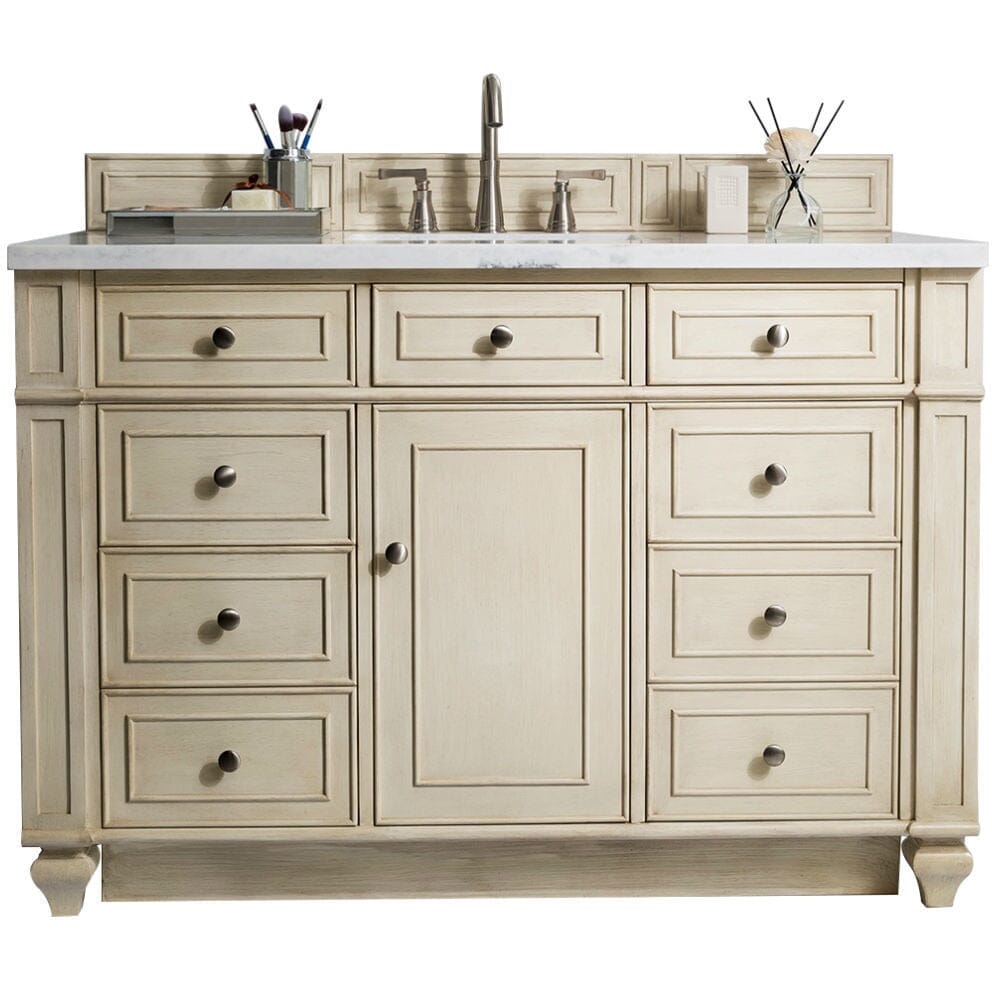 James Martin Bristol 48" Single Vanity Vanity James Martin Vintage Vanilla w/ 3 CM Arctic Fall Solid Surface Top 
