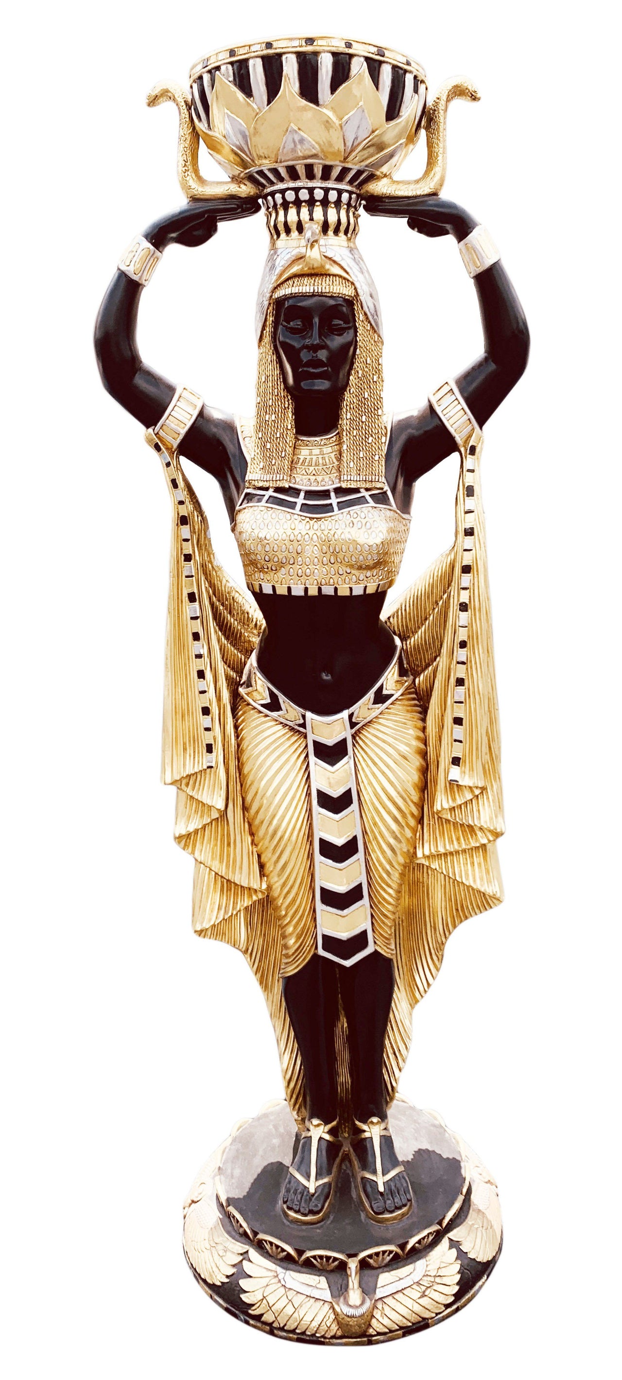 AFD Egyptian Female Plant Holder Statuary AFD Multi-Colored 