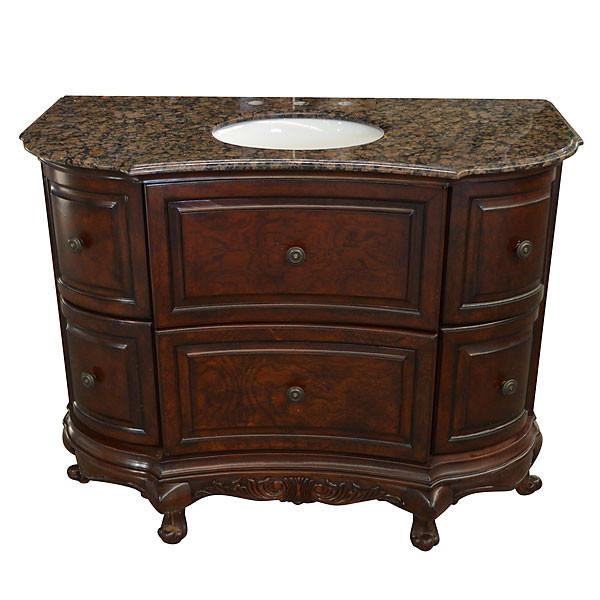 AFD Scalloped Vanity Chest 45.5" Single Sink Freestanding Bathroom Vanity Vanity AFD 