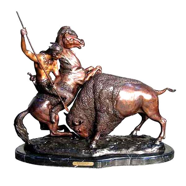 AFD Indian with Bison After Remington Décor AFD Bronze 