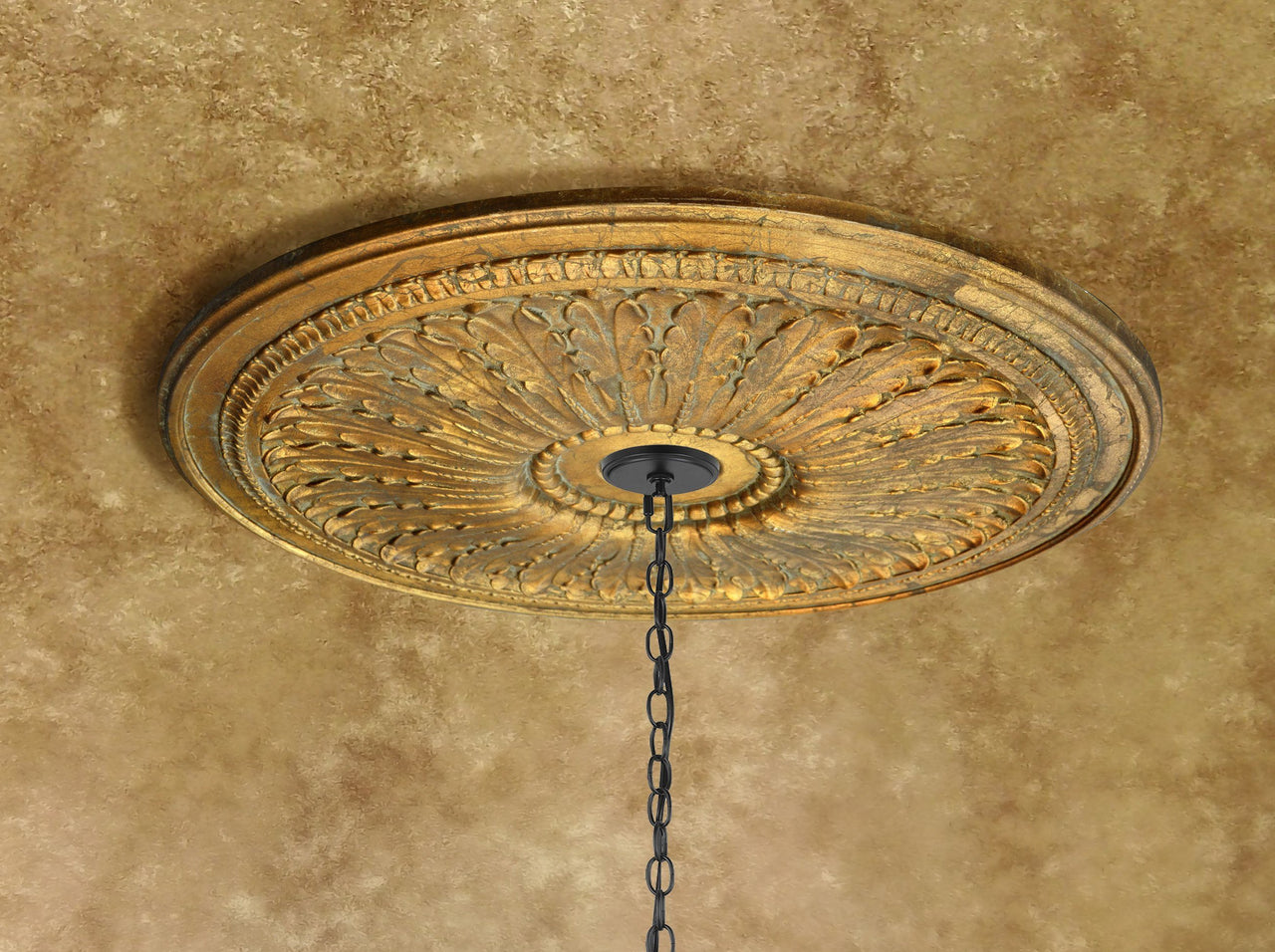 AFD Classic Petite Gilt Chandelier Ceiling Medallion Medallions AFD Gold 