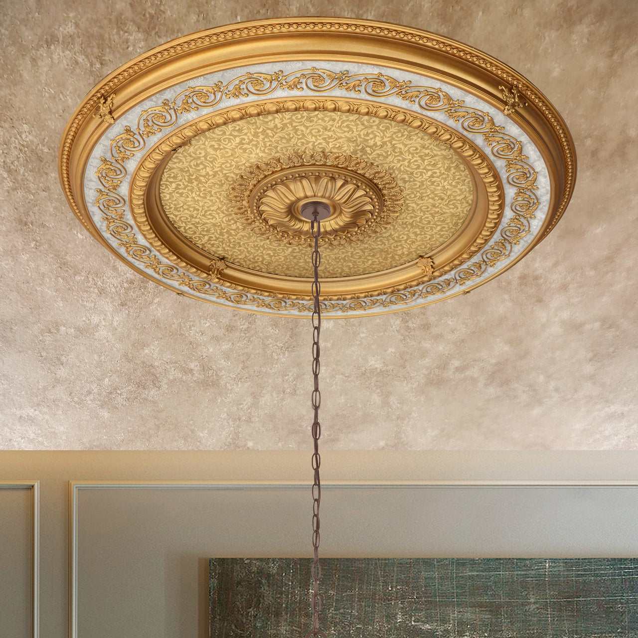AFD Golden Dream Round Chandelier Ceiling Medallion Medallions AFD Multi-Colored 
