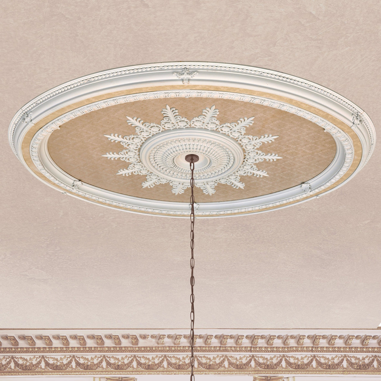 AFD Blanco Oval Chandelier Ceiling Medallion Medallions AFD Multi-Colored 