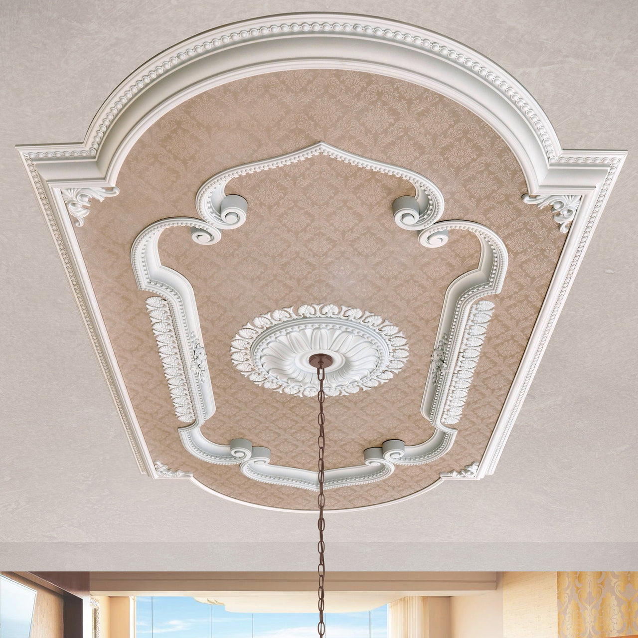 AFD Blanco Rectangular Chandelier Ceiling Medallion Medallions AFD Multi-Colored 