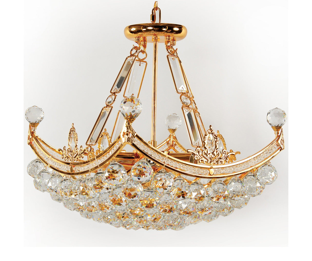 AFD Crystal Orb Basket Chandelier Lighting AFD Gold 