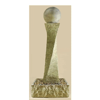 Thumbnail for Rustic Twist Outdoor Cast Stone Garden Fountain With Ball Fountain Tuscan 