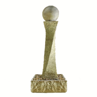 Thumbnail for Rustic Twist Outdoor Cast Stone Garden Fountain With Ball Fountain Tuscan 
