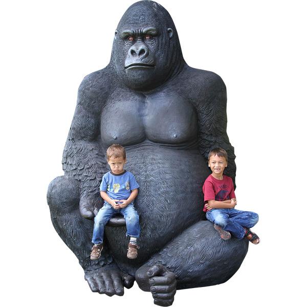 AFD Jumbo Silver Back Gorilla Statuary AFD Black 