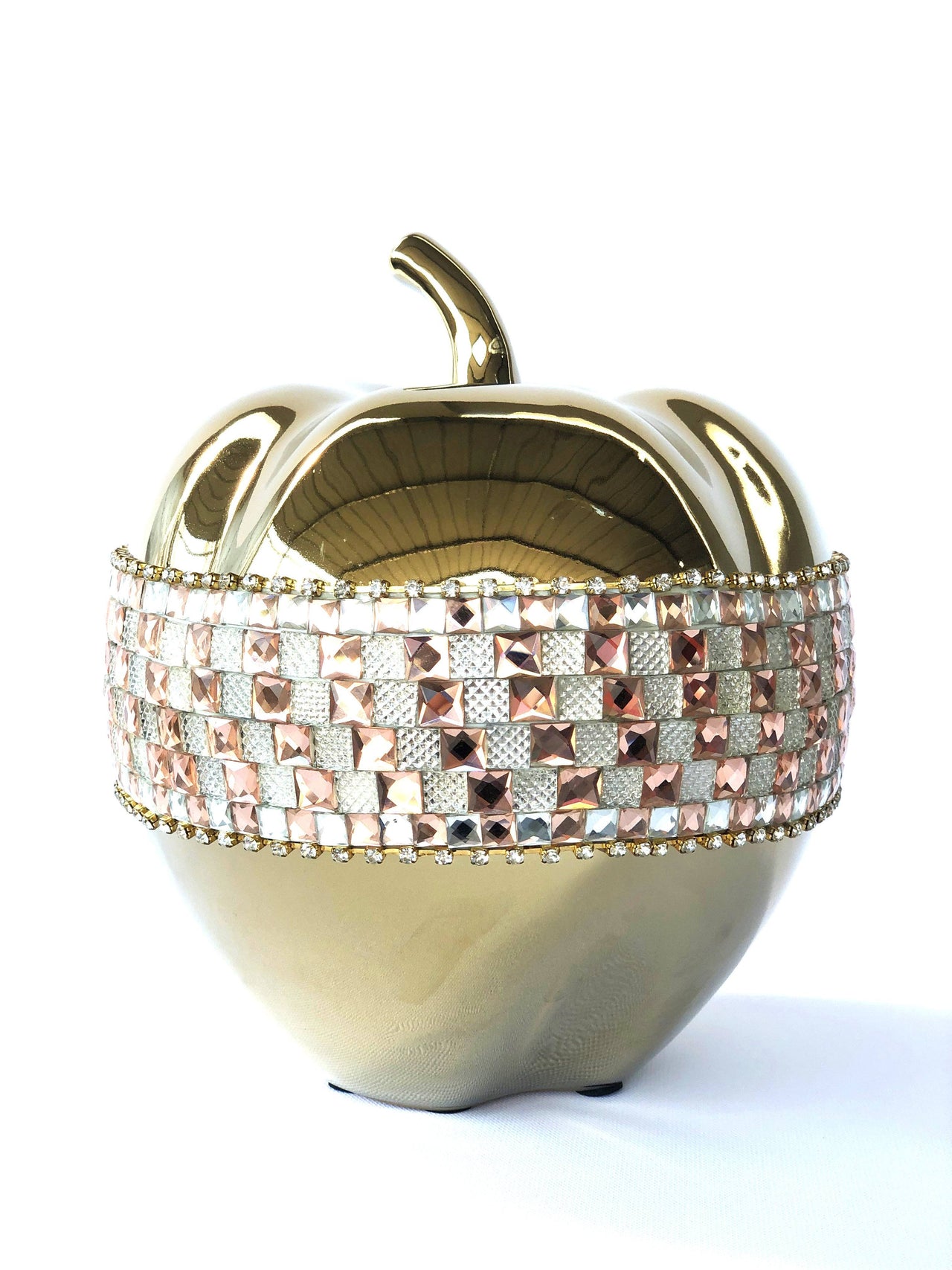 AFD Rose Crystal and Gold Apple Décor AFD Multi-Colored 