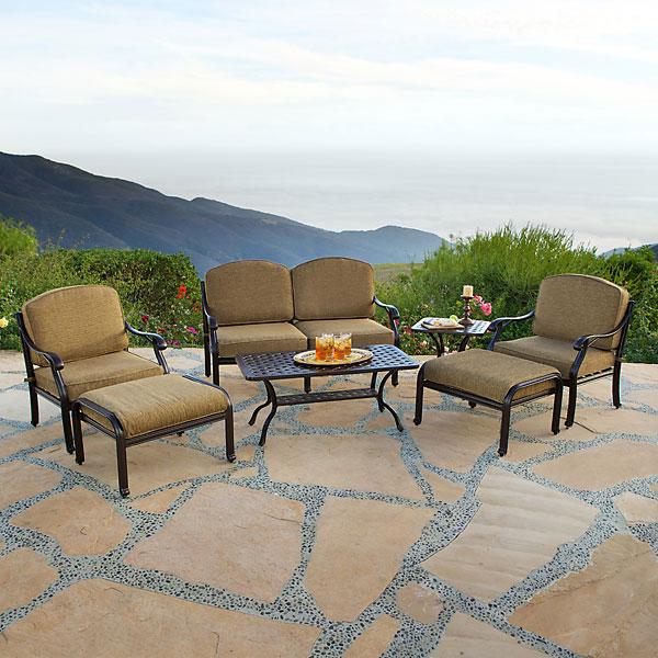 AFD Savannah Outdoor Aluminum Deep Seating 7 Piece Set Patio AFD Multi-Colored 