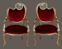 Thumbnail for AFD Pair of French Rococo Fireside Chairs Chairs AFD Multi-Colored 