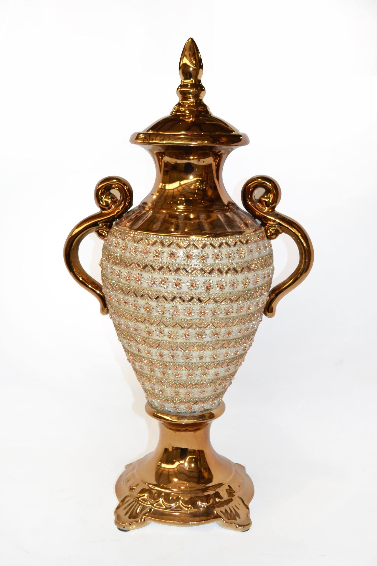 AFD Amber Floral Trophy Urn Urns AFD Gold , Amber 