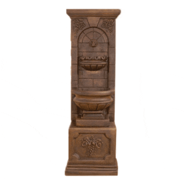 St. Helena Outdoor Cast Stone Garden Fountain W/ Base and For Spout Fountain Tuscan 