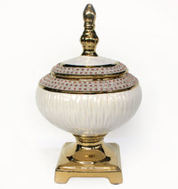 Thumbnail for AFD White Porcelain Cask with Jewels Boxes AFD White, Gold, Blush 