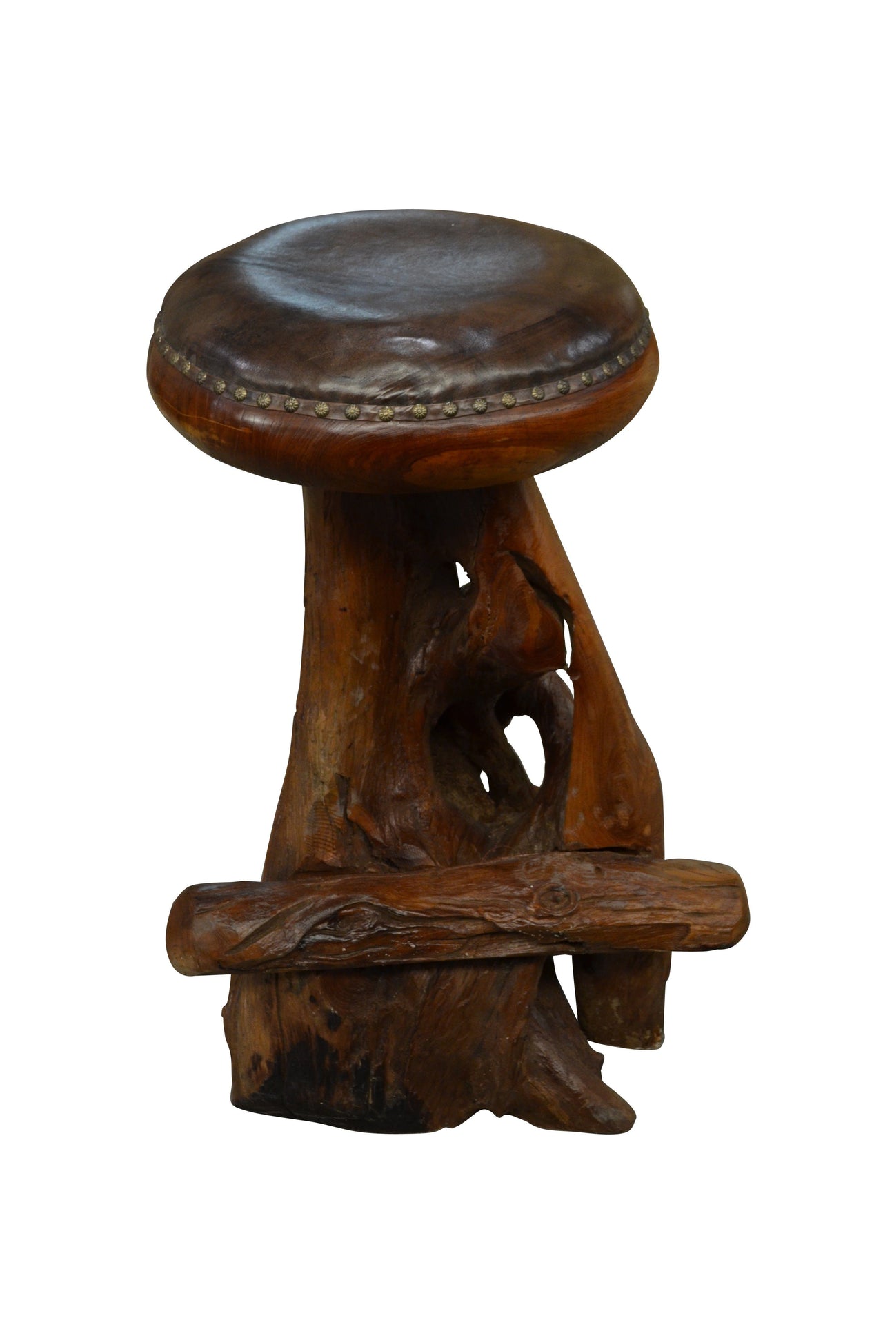AFD Old Growth Teak Root Bar Stool Bar And Game AFD NATURAL 