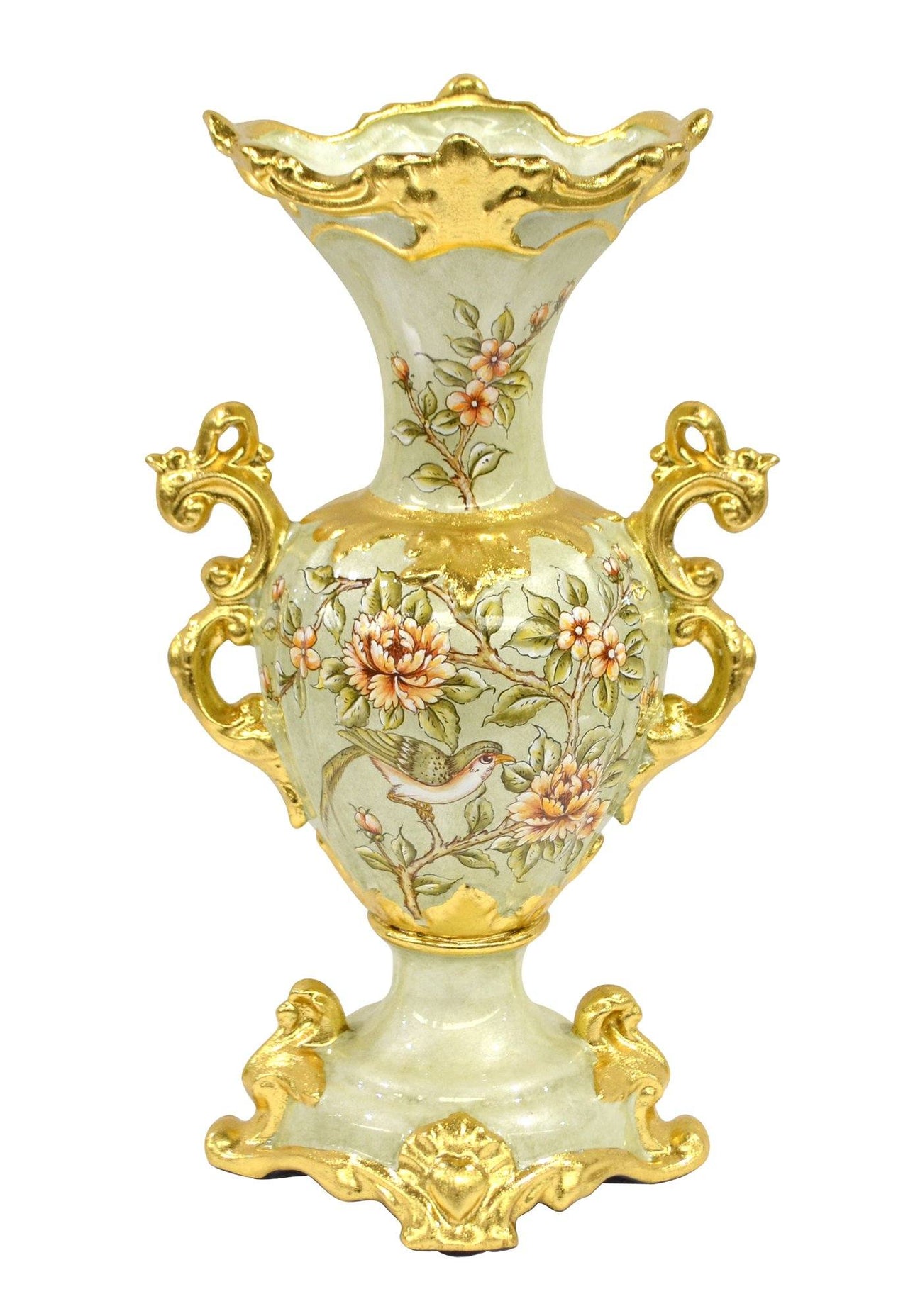 AFD Rose Floral White Vase Décor AFD Multi-Colored 