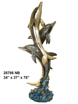 AFD Three Dolphins Special Patina Décor AFD Multi-Colored 