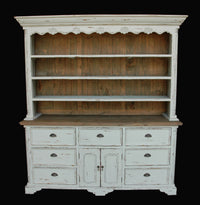 Thumbnail for AFD Farmhouse Cote de Azur Hutch in White Chalk and Natural Finish Hutch AFD Multi-Colored 