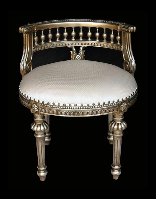 AFD Platina Genoa Cream Vanity Chair Chairs AFD BEIGE/PLATINA 