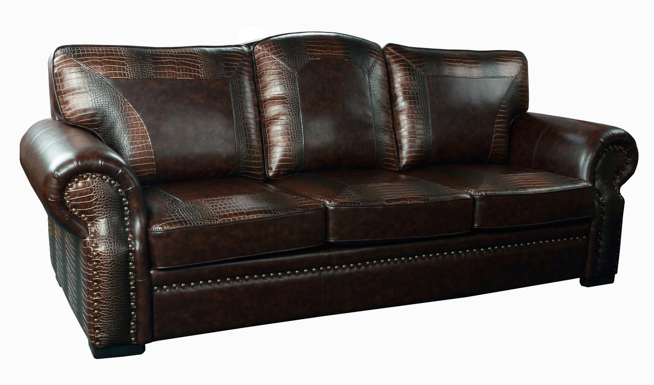 AFD Botswana Croc and Leather Sofa Sofa AFD TWO TONE 