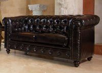 Thumbnail for AFD Classic Chesterfield Loveseat Sofa AFD Grey Blue 