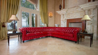 Thumbnail for AFD Classic Chesterfield Red Sectional Sofa AFD Red 
