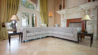 Thumbnail for AFD Classic Chesterfield Dark Linen Sectional Sofa AFD Darker Linen 