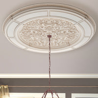 Thumbnail for AFD Alluring Carve Cream Round Ceiling Medallion Medallions AFD White 