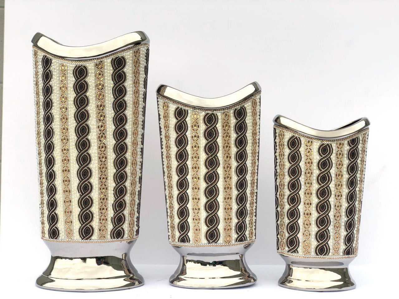 AFD Set 3 Elegant Lateral Vases Décor AFD MULTI COLORED 