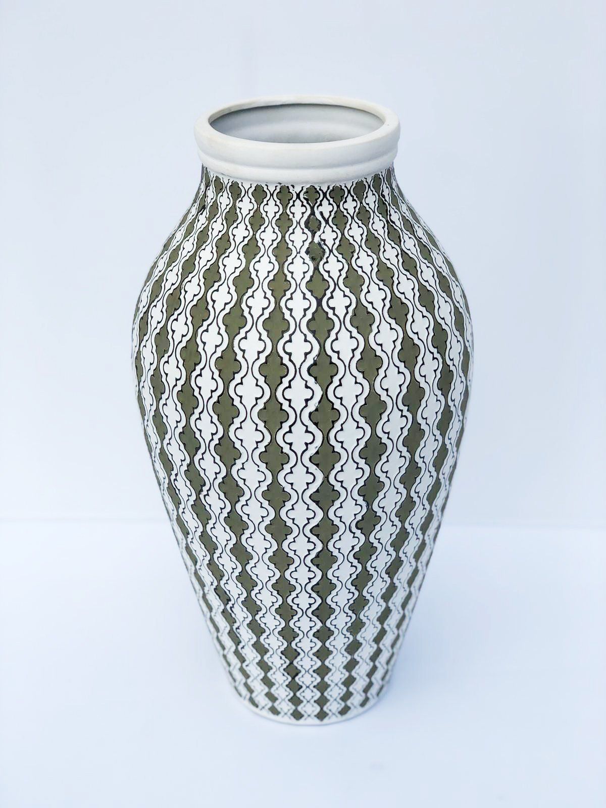 AFD Olive White Madeira Vase 18" Décor AFD MULTI COLORED 
