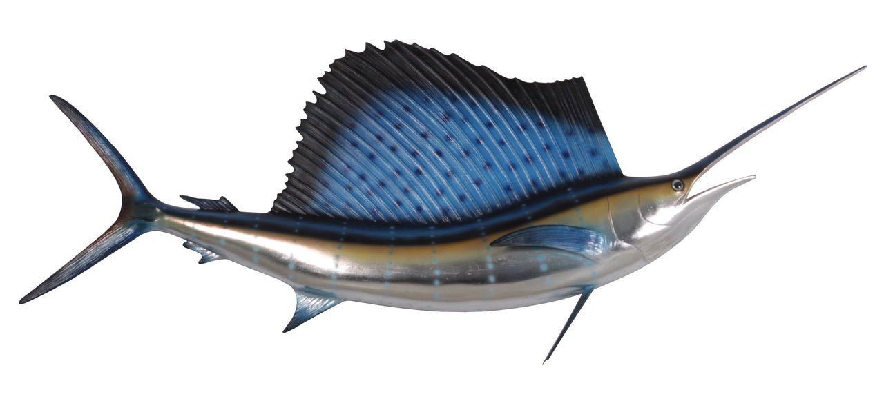 AFD Wall Mount Sailfish 5ft Statuary AFD Blue/Silver 