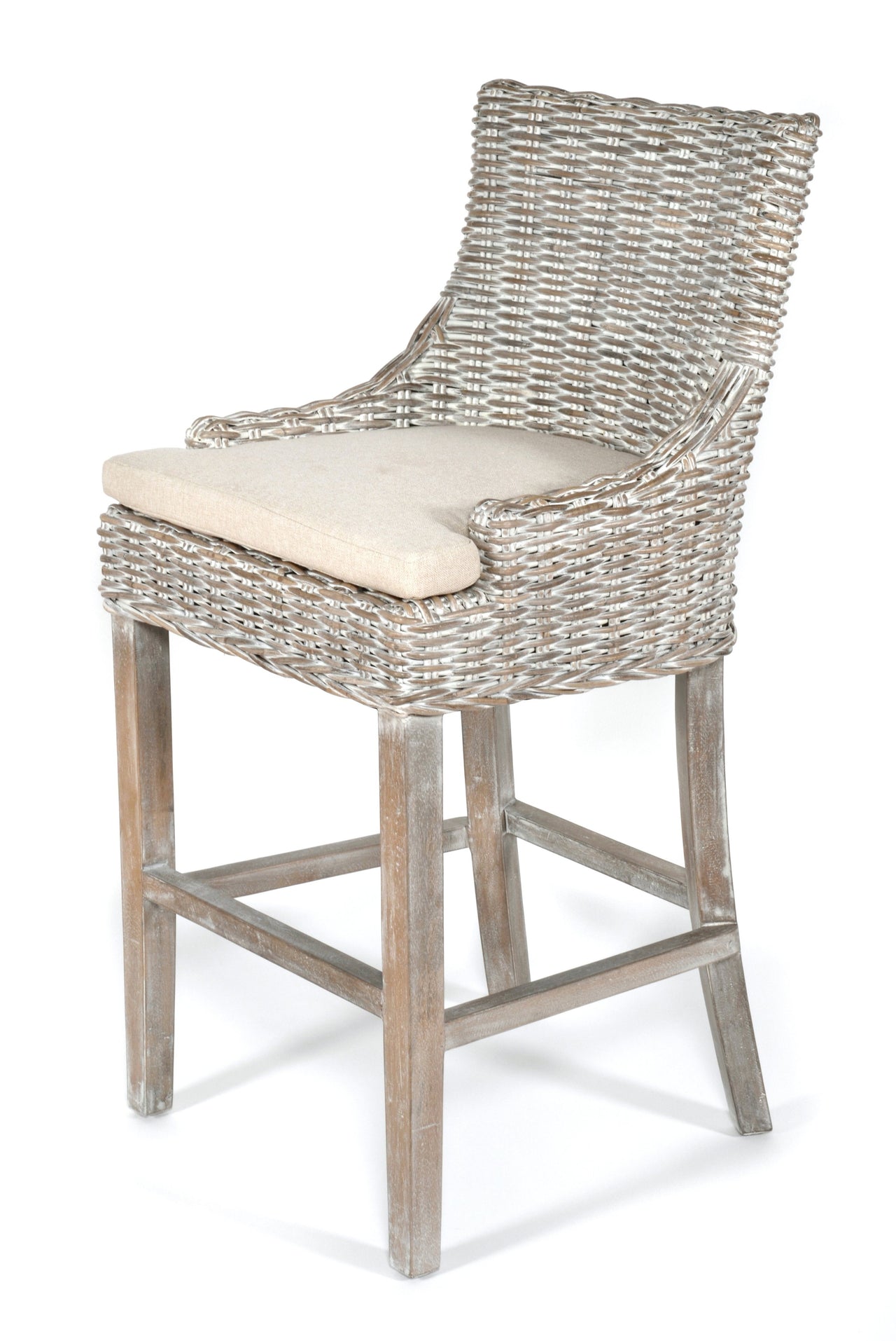 AFD Alfresco Bar Stool Kuba Grey Weave Savannah Wash Stools AFD White Wash 