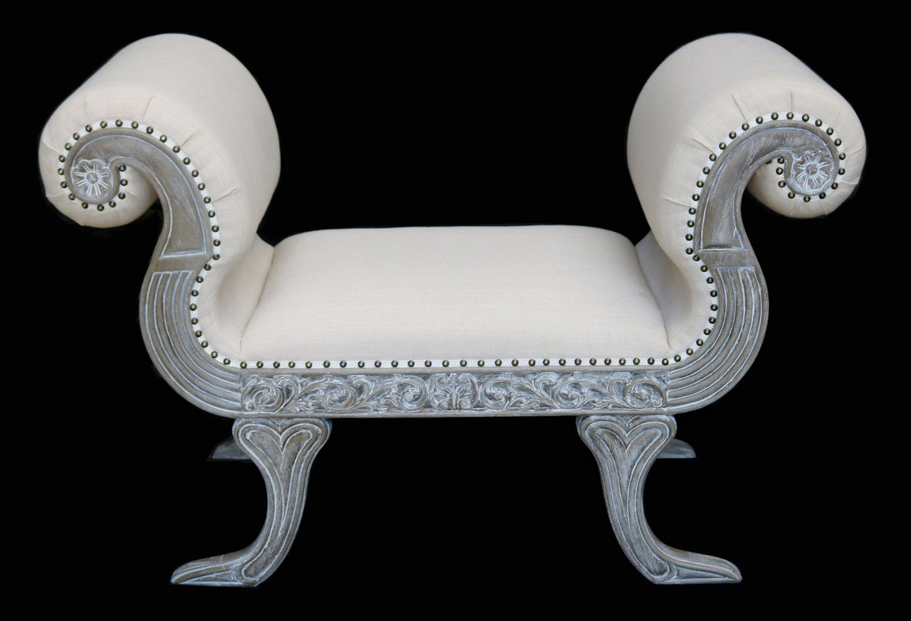AFD Mystique Grey Mahogany Scrolled Love Seat Sofa AFD Grey 
