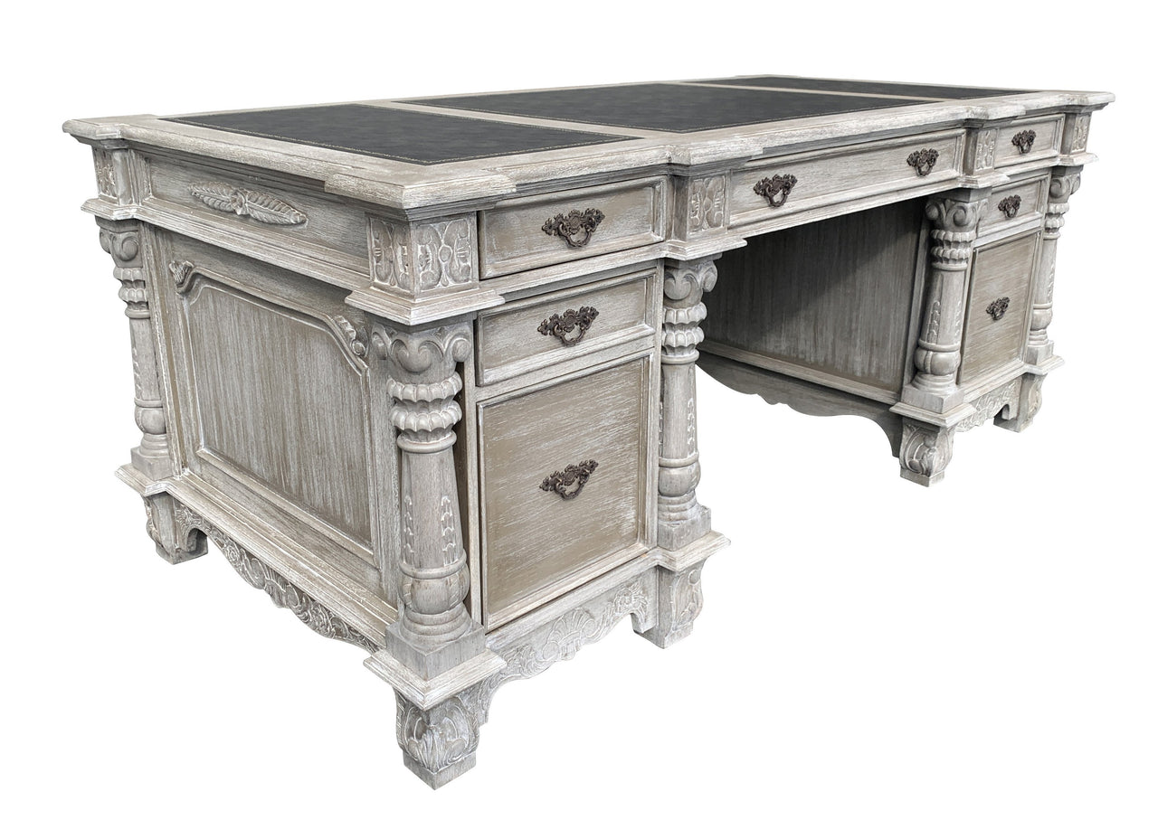 AFD Mystique Mahogany Monarch Executive Desk Desks AFD Grey 