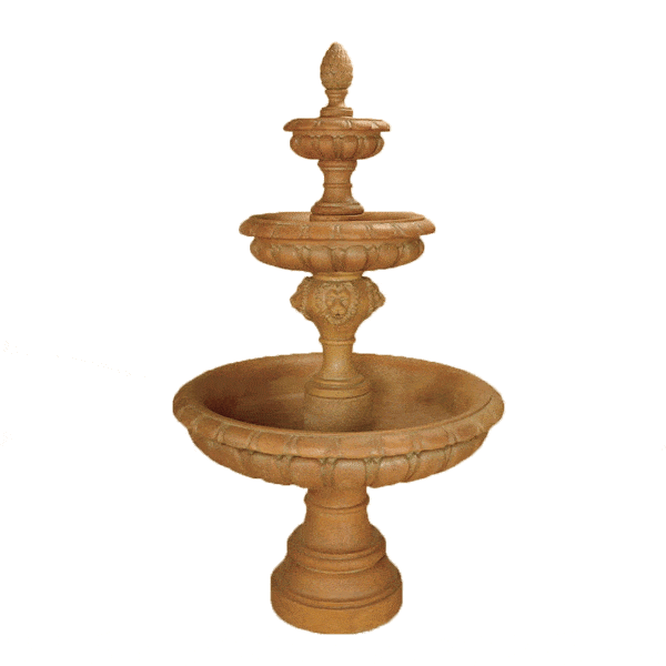 Italica Three Tier Outdoor Cast Stone Garden Water Fountain Fountain Tuscan 