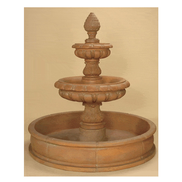 Amelia Two Tier Pond Outdoor Cast Stone Garden Fountain Fountain Tuscan 