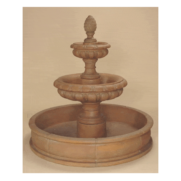Lombardina Two Tier Pond Outdoor Cast Stone Garden Fountain Fountain Tuscan 