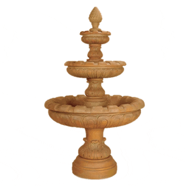 Ariston Three Tier Outdoor Cast Stone Garden Fountain Fountain Tuscan 
