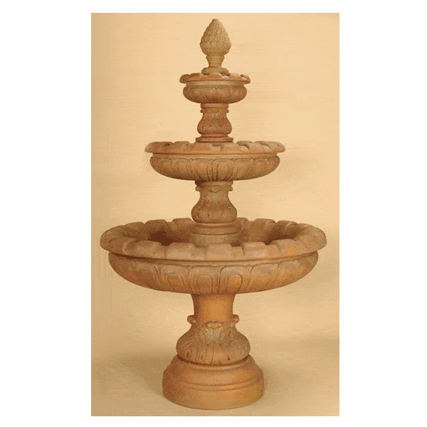 Ariston Three Tier Outdoor Cast Stone Garden Fountain Fountain Tuscan 