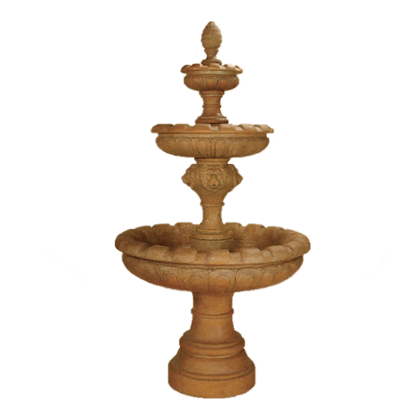 Monegasque Three Tier Outdoor Cast Stone Garden Fountain Fountain Tuscan 