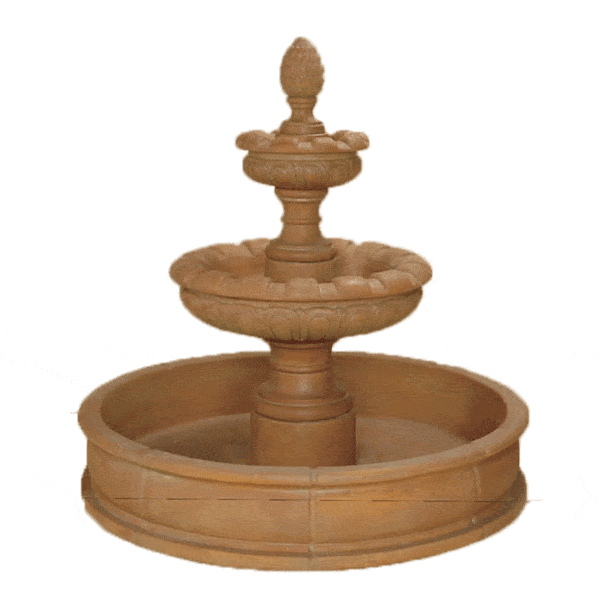 Patio Artistes Two Tier Pond Outdoor Cast Stone Garden Fountain Fountain Tuscan 