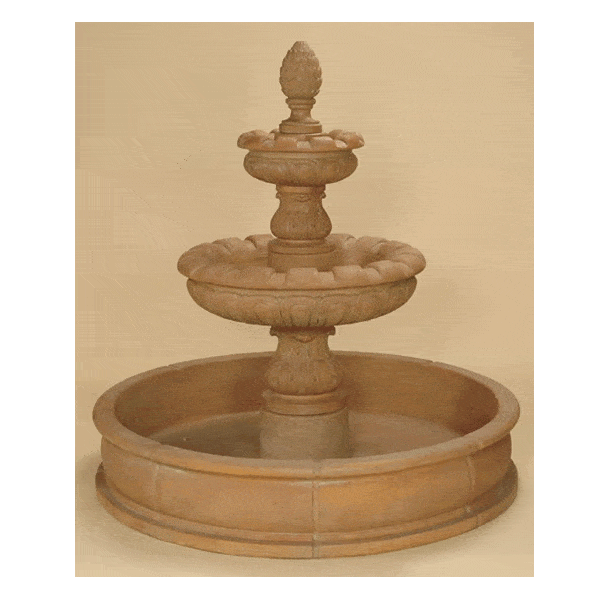 Francese Two Tier Pond Outdoor Cast Stone Garden Fountain Fountain Tuscan 