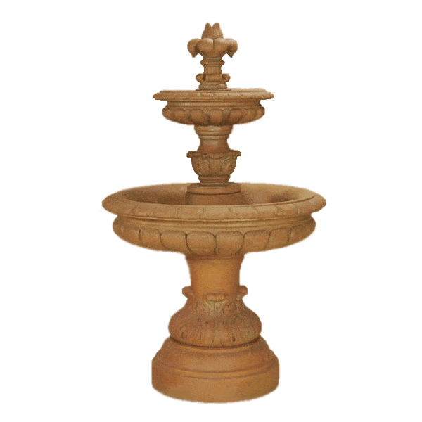 Giglio Two Tier Outdoor Cast Stone Garden Fountain Fountain Tuscan 