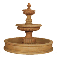 Thumbnail for Ambra Two Tier Pond Outdoor Cast Stone Garden Fountain Fountain Tuscan 