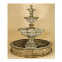 Thumbnail for Jardin Three Tier Pond Outdoor Cast Stone Garden Fountain Fountain Tuscan 