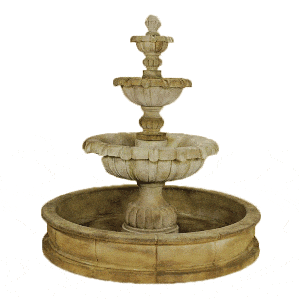 Vistamar Three Tiered Pond Outdoor Cast Stone Garden Fountain Fountain Tuscan 