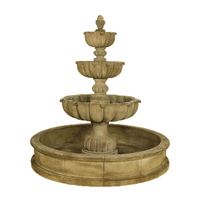 Thumbnail for Urbino Grande Three Tier Pond Outdoor Cast Stone Garden Fountain Fountain Tuscan 