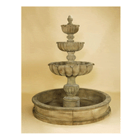 Thumbnail for Urbino Grande Tall Three Tier Pond Outdoor Cast Stone Garden Fountain Fountain Tuscan 